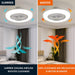 22 in. Silver Bladeless Ceiling Fan with Low Profile Light, Enclosed Ceiling Fan with Lights and Remote-4-ErisView