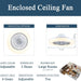 22 in. Silver Bladeless Ceiling Fan with Low Profile Light, Enclosed Ceiling Fan with Lights and Remote-6-ErisView