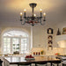22 in. Small Black Chandelier Ceiling Fan with Lights, Industrial Ceiling Fans, Caged Ceiling Fan Light for Dining Room Kitchen-6-ErisView