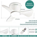 22 in. Small Ceiling Fan with Light, White Reversible Low Profile Ceiling Fan for Kitchen Bedroom Dining Room-3-ErisView