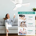 22 in. Small Ceiling Fan with Light, White Reversible Low Profile Ceiling Fan for Kitchen Bedroom Dining Room-5-ErisView