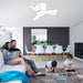 22 in. Small Ceiling Fan with Light, White Reversible Low Profile Ceiling Fan for Kitchen Bedroom Dining Room-8-ErisView