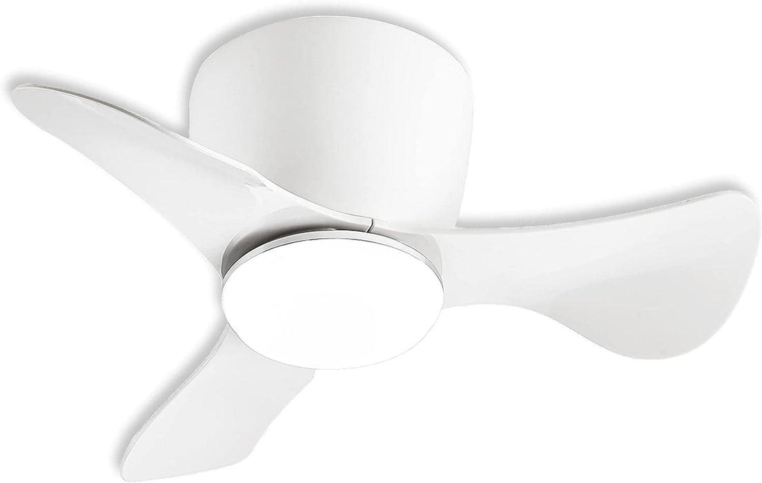 22 in. Small Ceiling Fan with Light, White Reversible Low Profile Ceiling Fan for Kitchen Bedroom Dining Room-1-ErisView