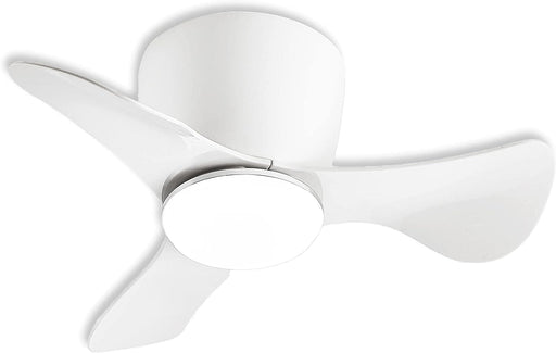 22 in. Small Ceiling Fan with Light, White Reversible Low Profile Ceiling Fan for Kitchen Bedroom Dining Room-1-ErisView