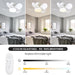 22 in. Small White Ceiling Fan with Light, Dimmable Reversible Flush Mount Low Profile Ceiling Fan with Remote for Bedroom Kitchen -5-ErisView
