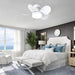 22 in. Small White Ceiling Fan with Light, Dimmable Reversible Flush Mount Low Profile Ceiling Fan with Remote for Bedroom Kitchen -8-ErisView