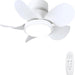 22 in. Small White Ceiling Fan with Light, Dimmable Reversible Flush Mount Low Profile Ceiling Fan with Remote for Bedroom Kitchen -1-ErisView