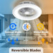 22 in. Smart LED Low Profile Enclosed Ceiling Fan, Modern Flush Mount Bladeless Ceiling Fan and Remote Control-5-ErisView