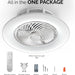 22 in. Smart LED Low Profile Enclosed Ceiling Fan, Modern Flush Mount Bladeless Ceiling Fan and Remote Control-9-ErisView