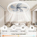 22 in. White Flush Mount Ceiling Fan with Light and Remote, Dimmable Low Profile Ceiling Fan, Modern LED Fan Light, Bedroom Ceiling Fans-2-ErisView