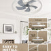 22 in. White Flush Mount Ceiling Fan with Light and Remote, Dimmable Low Profile Ceiling Fan, Modern LED Fan Light, Bedroom Ceiling Fans-5-ErisView