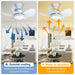 22 in. White Low Profile Flush Mount Remote Control Ceiling Fan and Light, Small Reversible Quiet Ceiling Fans -4-ErisView