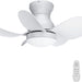 22 in. White Low Profile Flush Mount Remote Control Ceiling Fan and Light, Small Reversible Quiet Ceiling Fans -1-ErisView