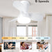 22 in. White Small Ceiling Fan with Light and Remote, Flush Mount Low Profile Ceiling Fan for Bedroom Living Room-2-ErisView