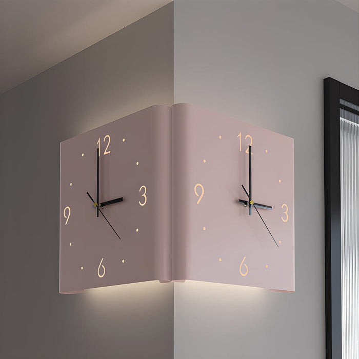 Mute USB Motion Sensor LED Foldable Double Sided Corner Wall Clock
