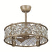22.5 in. Bladeless Round Ceiling Fan with Crystal Caged, Crystal Ceiling Fan with 4-Light Remote Control-ErisView