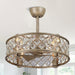 22.5 in. Bladeless Round Ceiling Fan with Crystal Caged, Crystal Ceiling Fan with 4-Light Remote Control-ErisView
