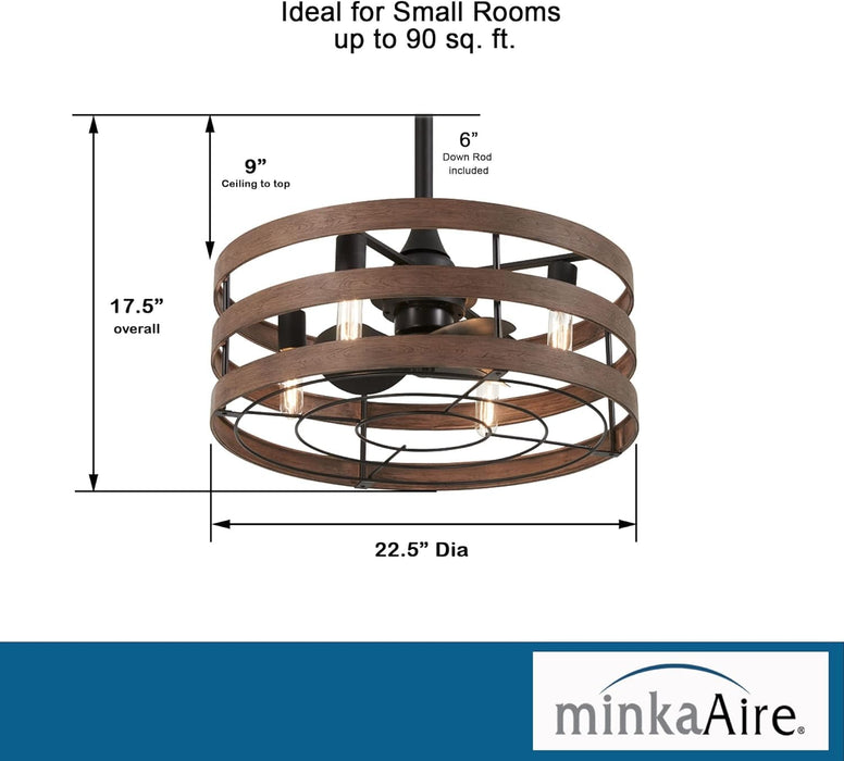 22.5 in. Recessed Ceiling Fan, Compact Ceiling Fan, Short Blade Ceiling Fan-3-ErisView