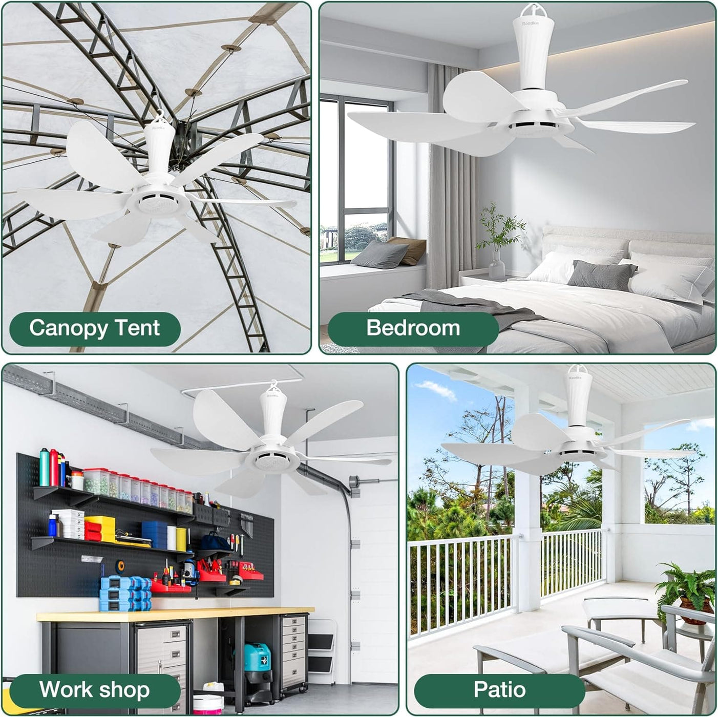 22.5 in. Small Ceiling Fan, Portable Ceiling Fan, Tent Ceiling Fan, Be ...
