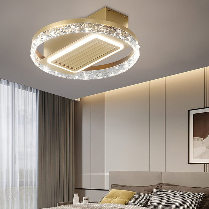 19.7 In. Nordic 6 Speeds Bladeless Ceiling Fan with LED Light. Remote Control