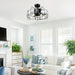 23 in. Modern Downrod Mount Ceiling Fan with Light Remote Control, Enclosed Crystal Ceiling Fan Fandelier with Reversible Blades for Living Room-ErisView