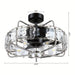 23 in. Modern Downrod Mount Ceiling Fan with Light Remote Control, Enclosed Crystal Ceiling Fan Fandelier with Reversible Blades for Living Room-ErisView