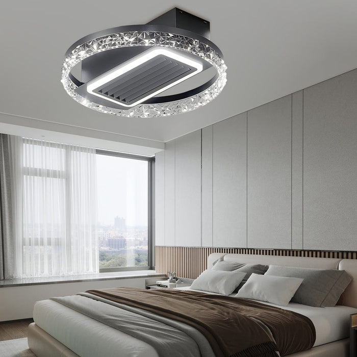 19.7 In. Nordic 6 Speeds Bladeless Ceiling Fan with LED Light. Remote Control