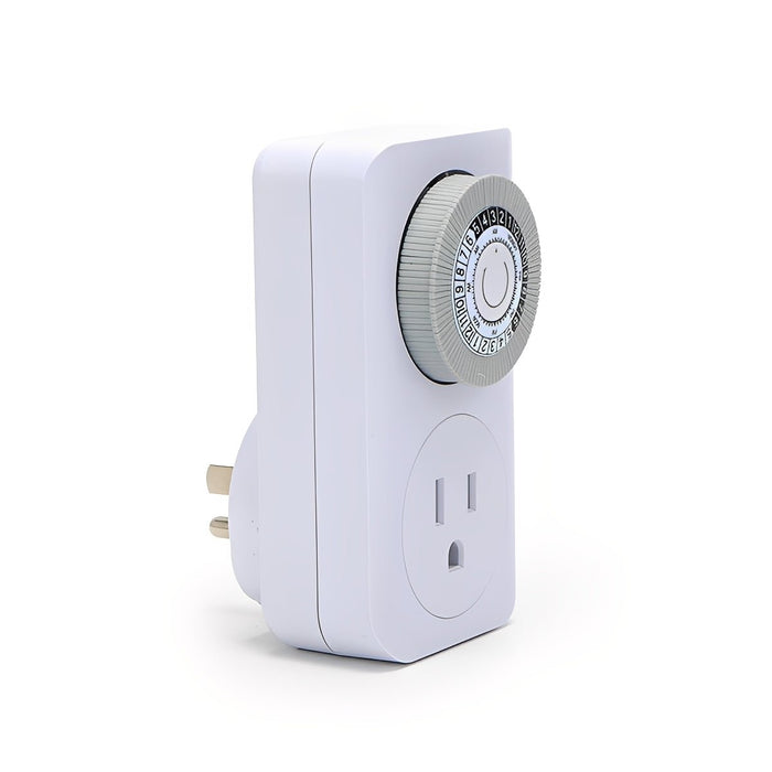 Mechanical Timer, 24-Hour Plug-In Outlet, Light/Appliance Control, Indoor Security, Energy Saving