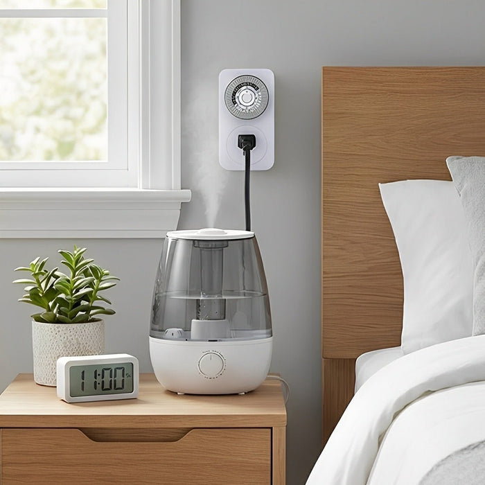 Mechanical Timer, 24-Hour Plug-In Outlet, Light/Appliance Control, Indoor Security, Energy Saving
