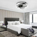24 in. Black Bedroom Ceiling Fans with Lights, Flush Mount Remote Control Ceiling Fan and Light, Ceiling Fan with Low Profile Light-2-ErisView