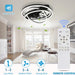 24 in. Black Bedroom Ceiling Fans with Lights, Flush Mount Remote Control Ceiling Fan and Light, Ceiling Fan with Low Profile Light-4-ErisView