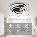 24 in. Black Bedroom Ceiling Fans with Lights, Flush Mount Remote Control Ceiling Fan and Light, Ceiling Fan with Low Profile Light-7-ErisView
