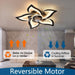 24 in. Black Low Profile Flush Mount Ceiling Fan for Kitchen Bedroom, Remote Control Ceiling Fan with Light-2-ErisView