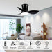 24 in. Black Small Ceiling Fan with Light and Remote, Dimmable Reversible Ceiling Fan for Bedroom Balcony Study Room, Kitchen Ceiling Fans with Lights-2-ErisView