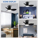 24 in. Black Small Ceiling Fan with Light and Remote, Dimmable Reversible Ceiling Fan for Bedroom Balcony Study Room, Kitchen Ceiling Fans with Lights-8-ErisView