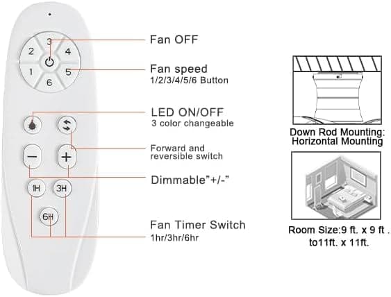 24 in. Black Small Ceiling Fan with Light and Remote, Dimmable Reversible Ceiling Fan for Bedroom Balcony Study Room, Kitchen Ceiling Fans with Lights-9-ErisView