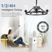 24 in. Black Wagon Wheel Chandelier, Modern Ceiling Fan with Light and Remote Wall Switch-6-ErisView