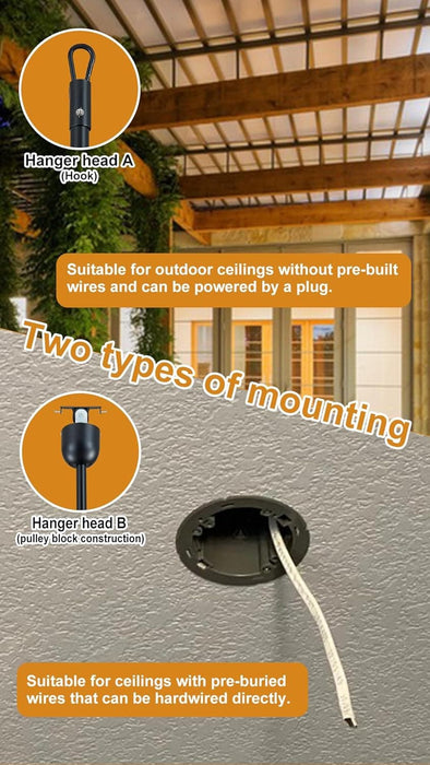 24 in. Caged Wet Rated Outdoor Ceiling Fans for Patio, Gazebo Fan-4-ErisView