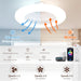 24 in. Dimmable Bladeless Ceiling Fan with Light, Reversible Flush Mount RGB Ceiling Fan, Low Profile Ceiling Fan with Alexa APP Control-5-ErisView