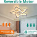 24 in. Geometric Ceiling Fan without Blades, Remote Control Ceiling Fan with Light, White Ceiling Fan with Low Profile Light for Kitchen Bedroom-3-ErisView