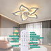 24 in. Geometric Ceiling Fan without Blades, Remote Control Ceiling Fan with Light, White Ceiling Fan with Low Profile Light for Kitchen Bedroom-4-ErisView
