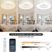 24 in. LED Ceiling Fan with Low Profile Light, Bladeless Ceiling Fan with Light and Remote APP Control, Modern Flush Mount Enclosed Ceiling Fan-2-ErisView