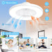 24 in. LED Ceiling Fan with Low Profile Light, Bladeless Ceiling Fan with Light and Remote APP Control, Modern Flush Mount Enclosed Ceiling Fan-3-ErisView