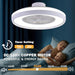 24 in. Low Profile Ceiling Fan and Light, Modern Ceiling Fan without Blades, Smart Flush Mount Enclosed Ceiling Fan with Remote APP Control-7-ErisView