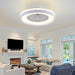 24 in. Low Profile Ceiling Fan and Light, Modern Ceiling Fan without Blades, Smart Flush Mount Enclosed Ceiling Fan with Remote APP Control-8-ErisView