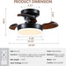 24 in. Modern Retractable Bladeless Ceiling Fan with Light and Remote, Small Black Low Profile Flush Mount Ceiling Fan for Bedroom Kitchen -2-ErisView