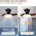 24 in. Modern Retractable Bladeless Ceiling Fan with Light and Remote, Small Black Low Profile Flush Mount Ceiling Fan for Bedroom Kitchen -5-ErisView