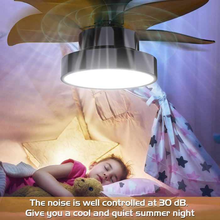 24 in. Remote Control Ceiling Fan and Light, Flush Mount Low Profile Ceiling Fan, Large Airflow Quietest Fan For Sleeping-3-ErisView