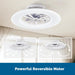 24 in. White Low Profile Ceiling Fan and Light, Smart Fans with Remote, Flush Mount Ceiling Fan with APP Control, Reversible Quiet Ceiling Fans -4-ErisView