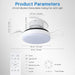 24 in. White Modern Bladeless Ceiling Fan with LED Light and Remote Control, Low Profile Flush Mount Ceiling Fan for Kitchen Bedroom Dining Room -3-ErisView